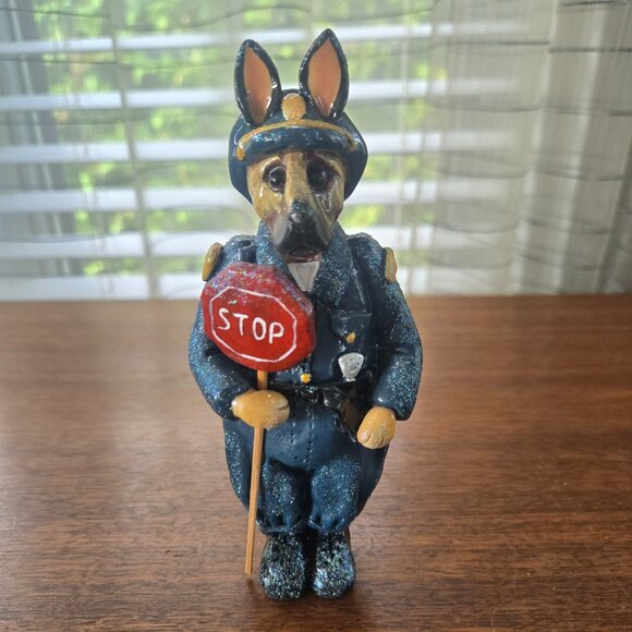Vintage Donna Little Traffic Police Dog Figurine 6.25" - Picture 1 of 11